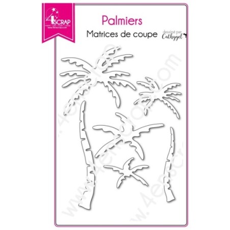 Matrice de coupe Scrapbooking Carterie arbre plage - Palmiers