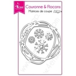 Matrice de coupe Scrapbooking Carterie hiver - Couronne & flocons