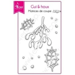 Matrice de coupe Scrapbooking Carterie voeux - Gui & houx