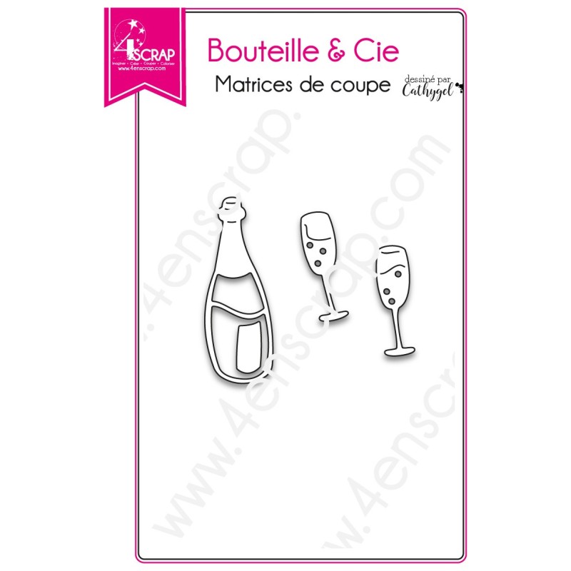 Matrice de coupe Scrapbooking Carterie voeux boisson - Bouteille & Cie Matrice de coupe Scrapbooking Carterie voeux boisson - Bouteille & Cie