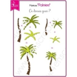 Matrice de coupe Scrapbooking Carterie arbre plage - Palmiers