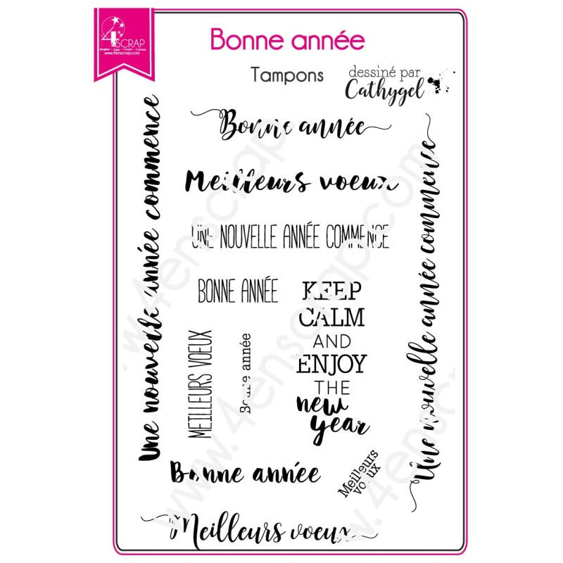 Tampon transparent Scrapbooking Carterie voeux - Bonne année Tampon transparent Scrapbooking Carterie voeux - Bonne année