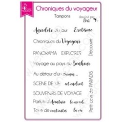 Chroniques du voyageur - Tampon transparent Scrapbooking Carterie voyage texte