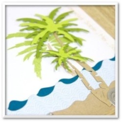 Matrice de coupe Scrapbooking Carterie arbre plage - Palmiers