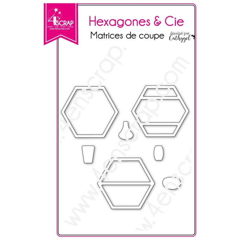 Matrice de coupe Scrapbooking Carterie forme déco vase - Hexagones & Cie