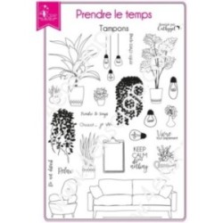 Tampon transparent Scrapbooking Carterie déco plante - Prendre le temps