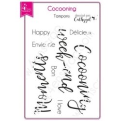 Cocooning - Tampon transparent Scrapbooking Carterie week end moment texte
