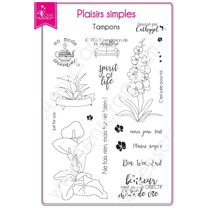 Tampon transparent Scrapbooking Carterie déco plante - Plaisirs simples Tampon transparent Scrapbooking Carterie déco plante - Plaisirs simples