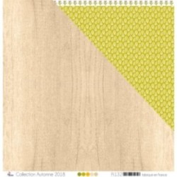 Papier imprimé Scrapbooking Carterie - "Bois beige & kraft"