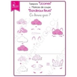 Tampon transparent Scrapbooking Carterie créature fleur imaginaire - Licorne Tampon transparent Scrapbooking Carterie créature fleur imaginaire - Licorne