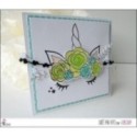 Tampon transparent Scrapbooking Carterie créature fleur imaginaire - Licorne