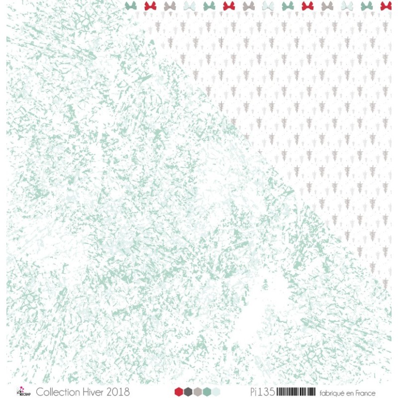 Papier imprimé Scrapbooking Carterie - "Givre vert argile sur fond blanc" Papier imprimé Scrapbooking Carterie - "Givre vert argile sur fond blanc"