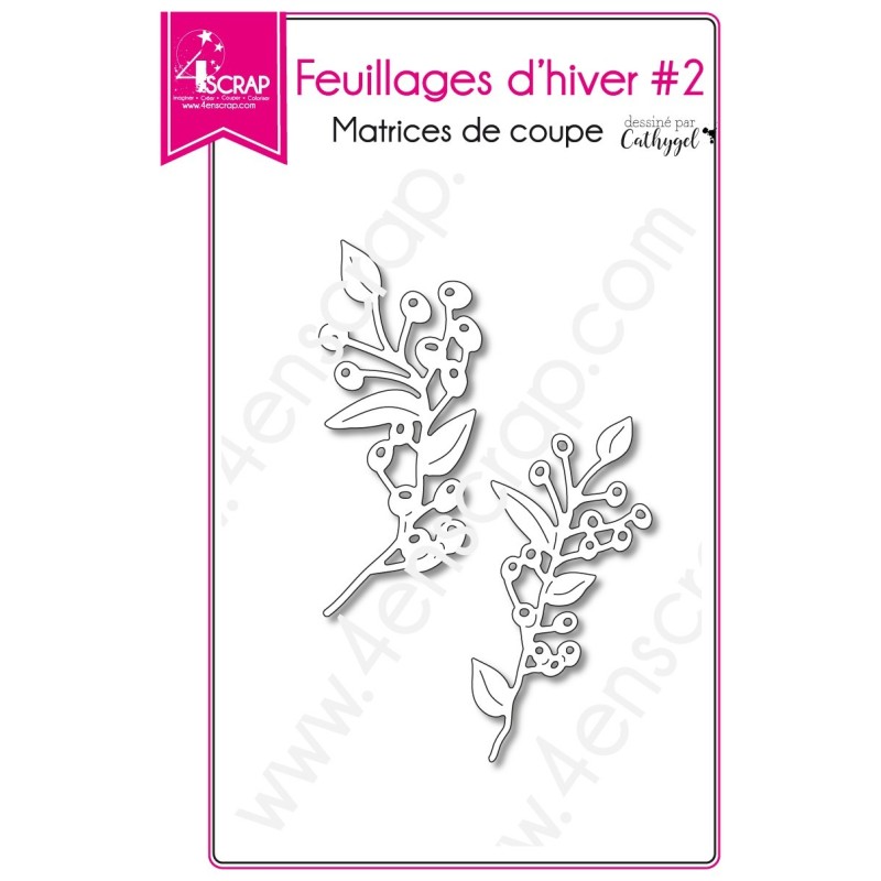 Matrice de coupe Scrapbooking Carterie branche baie - Feuillages d'hiver 2 Matrice de coupe Scrapbooking Carterie branche baie - Feuillages d'hiver 2
