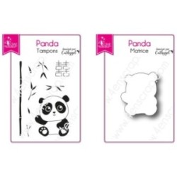 Tampon transparent matrice die Scrapbooking Carterie bambou animal - Bébé Panda