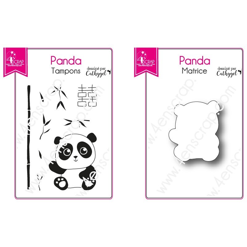 Tampon transparent matrice die Scrapbooking Carterie bambou animal - Bébé Panda Tampon transparent matrice die Scrapbooking Carterie bambou animal - Bébé Panda