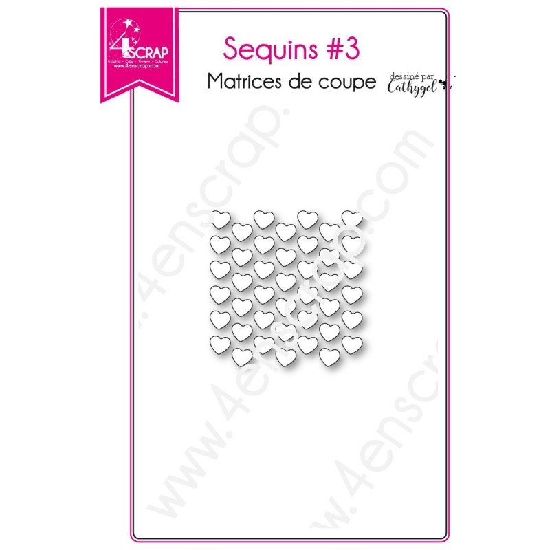 Matrice de coupe Scrapbooking Carterie shaker card coeur - Sequins 3 Matrice de coupe Scrapbooking Carterie shaker card coeur - Sequins 3