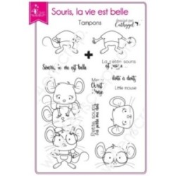 Souris, la vie est belle - Tampon Clear