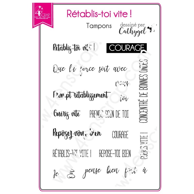Tampon transparent Scrapbooking Carterie santé rétablissement - Rétablis-toi vite ! Tampon transparent Scrapbooking Carterie santé rétablissement - Rétablis-toi vite !