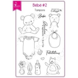Tampon transparent Scrapbooking Carterie enfant naissance peluche - Bébé 2 Tampon transparent Scrapbooking Carterie enfant naissance peluche - Bébé 2