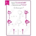 Tampon transparent Scrapbooking Carterie crocus fleur bonheur - La vie est belle