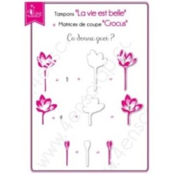 Tampon transparent Scrapbooking Carterie crocus fleur bonheur - La vie est belle