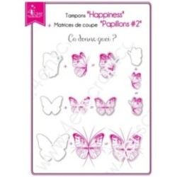 Tampon transparent Scrapbooking Carterie bonheur papillon printemps - Happiness Tampon transparent Scrapbooking Carterie bonheur papillon printemps - Happiness