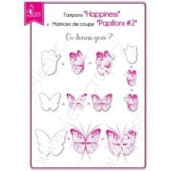 Tampon transparent Scrapbooking Carterie bonheur papillon printemps - Happiness