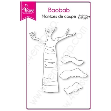 Matrice de coupe Scrapbooking Carterie arbre savane tronc - Baobab