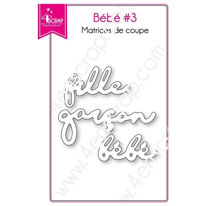 Matrice de coupe Scrapbooking Carterie fille garçon mot naissance - Bébé 3 Matrice de coupe Scrapbooking Carterie fille garçon mot naissance - Bébé 3