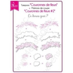 Matrice de coupe Scrapbooking Carterie lierre printemps cerisier - Couronnes de fleurs 2