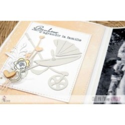 Matrice de coupe Scrapbooking Carterie bébé poussette naissance - Landau Matrice de coupe Scrapbooking Carterie bébé poussette naissance - Landau