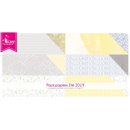 Pack Papier Imprimé Scrapbooking Carterie - Eté 2019