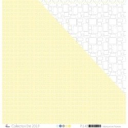 Printed Paper Scrapbooking Card making - "Yellow interlocked squares on yellow background"