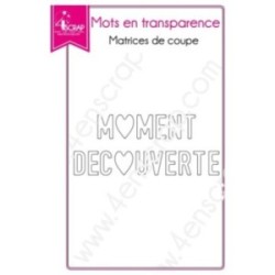 Matrice de coupe Scrapbooking Carterie moment découverte voyage - Mots en transparence Matrice de coupe Scrapbooking Carterie moment découverte voyage - Mots en transparence