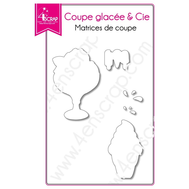 Matrice de coupe Scrapbooking Carterie glace été cornet - Coupe glacée & Cie Matrice de coupe Scrapbooking Carterie glace été cornet - Coupe glacée & Cie