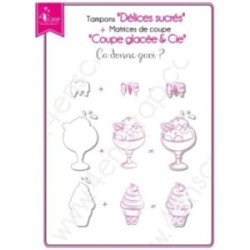 Matrice de coupe Scrapbooking Carterie glace été cornet - Coupe glacée & Cie Matrice de coupe Scrapbooking Carterie glace été cornet - Coupe glacée & Cie