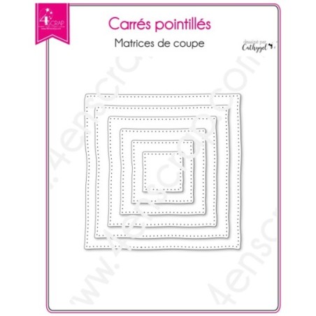 Matrice de coupe Scrapbooking Carterie forme cadre - Carrés pointillés