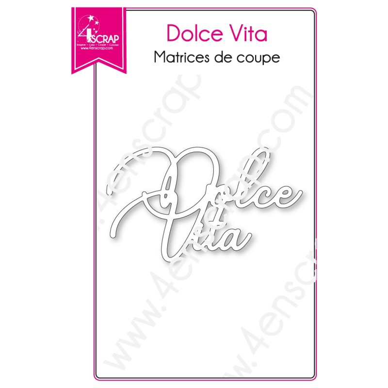 Matrice de coupe Scrapbooking Carterie mot italie bonheur - Dolce vita Matrice de coupe Scrapbooking Carterie mot italie bonheur - Dolce vita