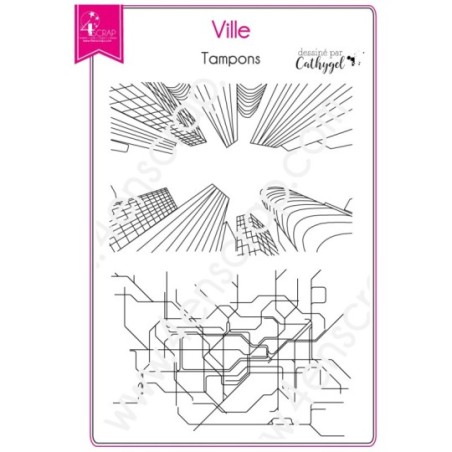 Tampon transparent Scrapbooking Carterie métro plan urbain - Ville