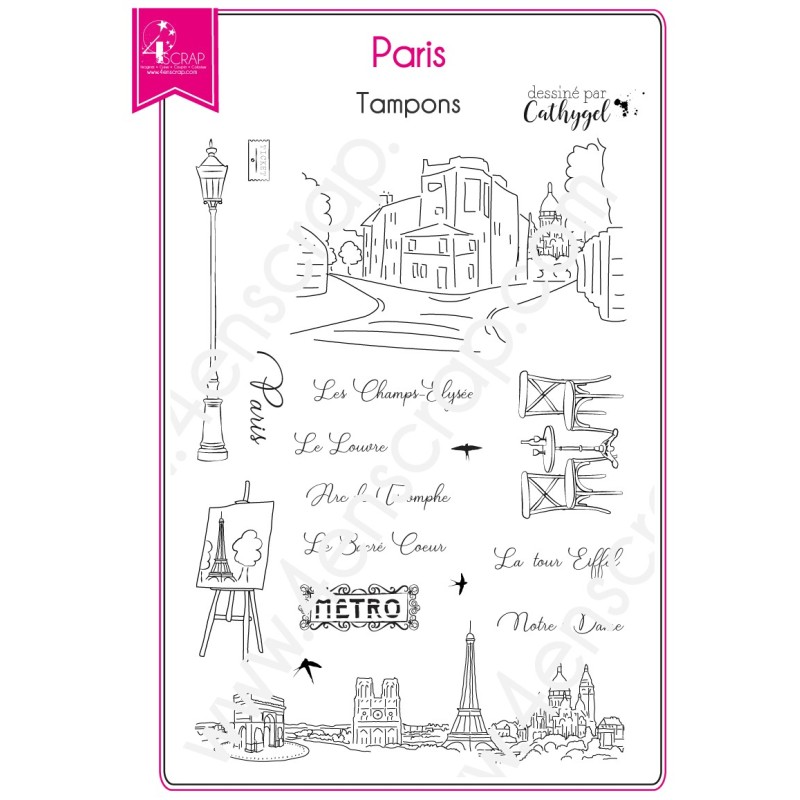 Mentin Tour de Paris Tampon Transparent en Silicone Transparent Tampon en  Caoutchouc Journal de DIY Scrapbooking