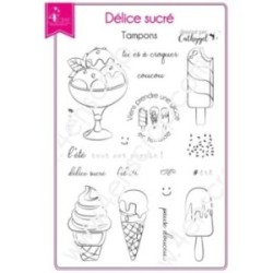 Tampon transparent Scrapbooking Carterie glace dessert été - Délice sucré