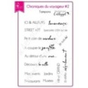 Tampon transparent Scrapbooking Carterie texte voyage ville - Chroniques du voyageur 2