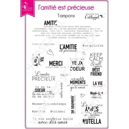 Tampon transparent Scrapbooking Carterie amour relation bonheur - L'amitié est précieuse