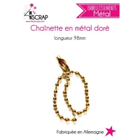 Embellissement Scrapbooking Carterie - Chaînette en métal doré