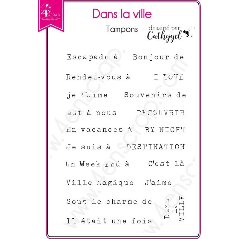 Tampon transparent Scrapbooking Carterie texte urbain voyage - Dans la ville Tampon transparent Scrapbooking Carterie texte urbain voyage - Dans la ville