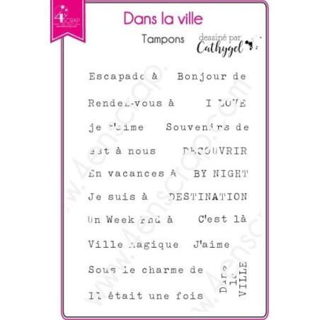 Tampon transparent Scrapbooking Carterie texte urbain voyage - Dans la ville