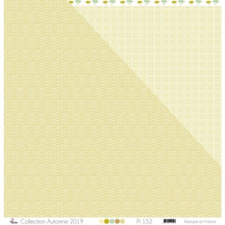 Papier imprimé Scrapbooking Carterie - "briques vertes sur fond blanc"