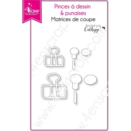 Matrice de coupe Scrapbooking Carterie nature - Pinces à dessin & punaises