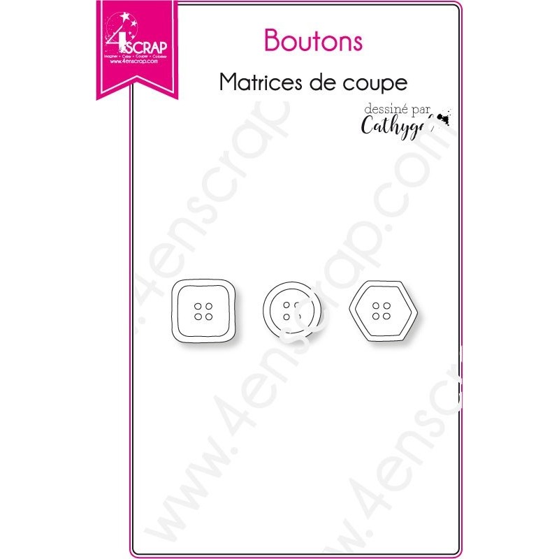 Matrice de coupe Scrapbooking Carterie tricot couture - Boutons Matrice de coupe Scrapbooking Carterie tricot couture - Boutons