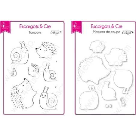Tampon transparent matrice die Scrapbooking Carterie nature animaux - Escargots & Cie